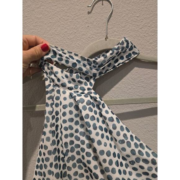 Elle Zeitoune Women's Green Polka Dot Satin Maxi Dress Size M 340 MSRP - Picture 8 of 11